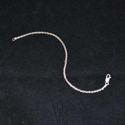 925 Sterling Twist Chain Bracelet 7" 2.4g