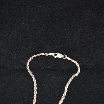 925 Sterling Twist Chain Bracelet 7" 2.4g