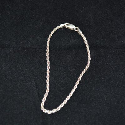 925 Sterling Twist Chain Bracelet 7" 2.4g