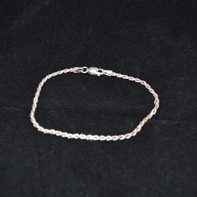 925 Sterling Twist Chain Bracelet 7" 2.4g
