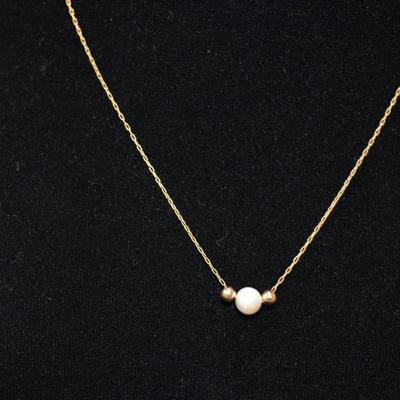14k Chain with Pearl & 14k Beads 15