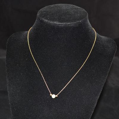 14k Chain with Pearl & 14k Beads 15
