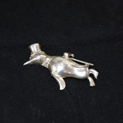 Sterling Penguin Brooch 5.0g