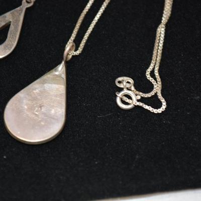 Matching 925 Sterling Cube Chain w/ 925 Pendant & Earrings 18" 11.1g