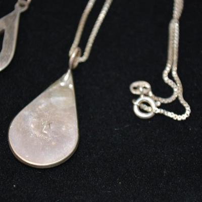 Matching 925 Sterling Cube Chain w/ 925 Pendant & Earrings 18" 11.1g