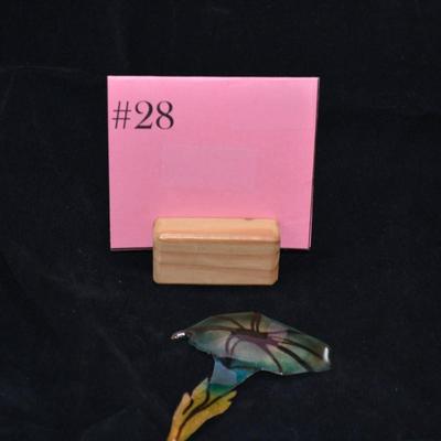 Lacquered Copper Flower Pin 3.5"