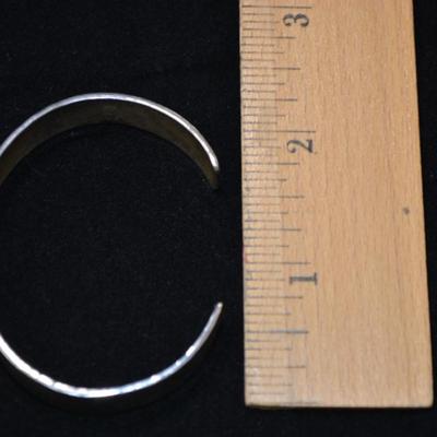 Hammered Sterling Cuff Bracelet Adjustable 7" 17.6g