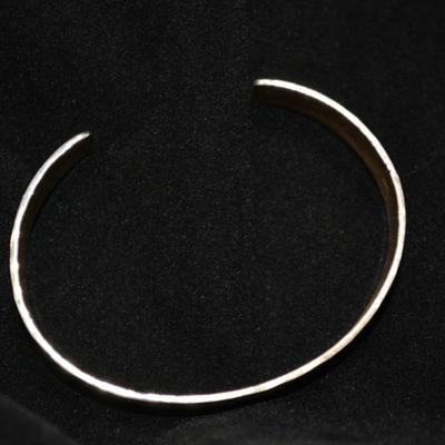 Hammered Sterling Cuff Bracelet Adjustable 7" 17.6g