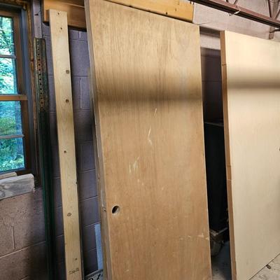 Two Solid Core Unfinished Wood Doors  (WS-JS)