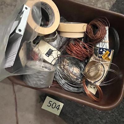 Various Rolls of Tape and Wire