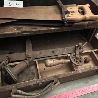 Large Woodworking Toolbox with Tools