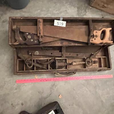 Large Woodworking Toolbox with Tools