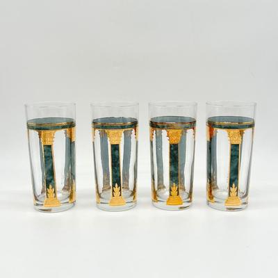CULVER ~ Roman Corinthian ~ Set Of Six (6) 22K Gold Accent Glasses