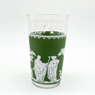 WEDGEWOOD ~ Jeannette ~ Jasperware Green Greek Set Of Four (4) Tumbles
