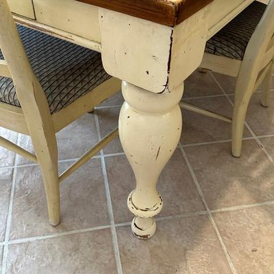 French Country Table & Four High Ladder Back Chairs ~ *Please Read Details ~ **Possible Projectâ€