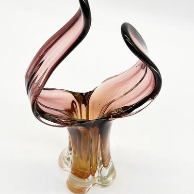 MURANO ~ 15â€ Modern Art Glass Vase