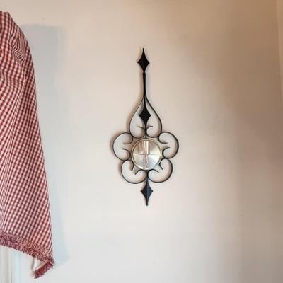 2 Mid Century  MCM Welby Starburst Candle Wall Sconces Black metal  and Chrome