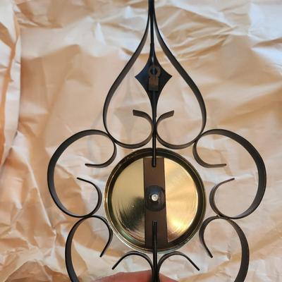 2 Mid Century  MCM Welby Starburst Candle Wall Sconces Black metal  and Chrome