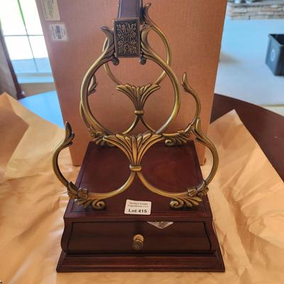 Bombay Co. Cherry Wood Wine Bottle Caddy w Wine Tool Drawer NOS