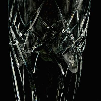 11â€ Heavy Cut Crystal Vase ~ Seven (7) Assorted Glass Roses