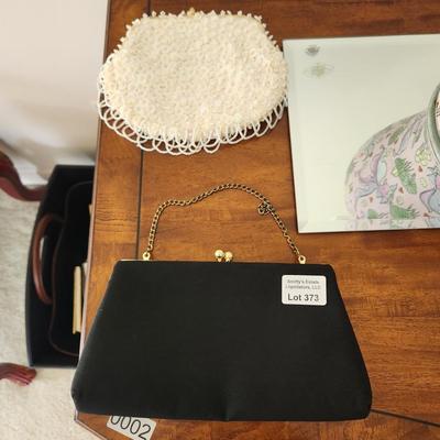 2 Vintage Purses Clutches White Hand made Hong Kong