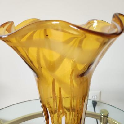 Large Hand Made  Artist's Co-op Art Glass Vase 14.5"