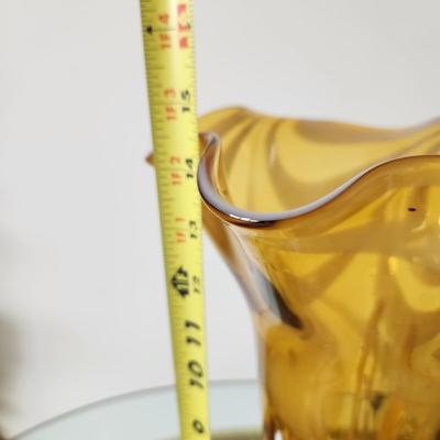Large Hand Made  Artist's Co-op Art Glass Vase 14.5"