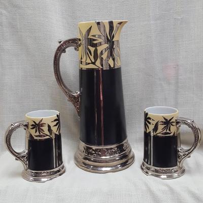 Limoges Pitcher and 2 mugs