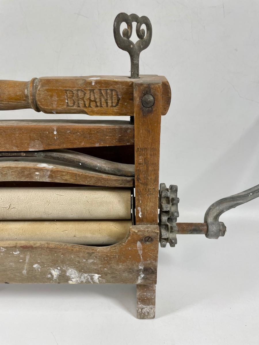 Vintage Antique Anchor Brand Bicycle Wooden Hand Crank Clothes Wringer |  EstateSales.org