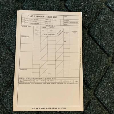 Vintage Pilot Writing Pad & Preflight Checklists