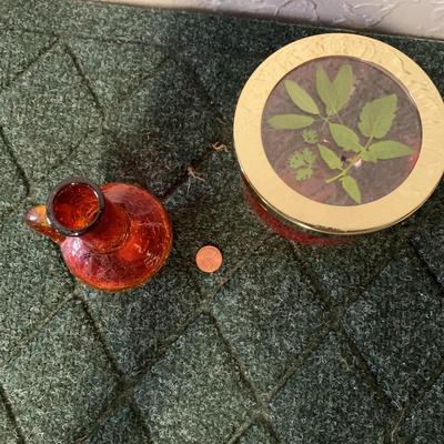 2 Rust Colored Decorative Glass 