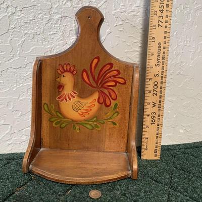 Wooden Rooster Shelf