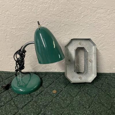 Desk Lamp & Letter Decor