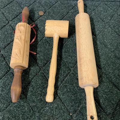 Wood Rolling Pin Set