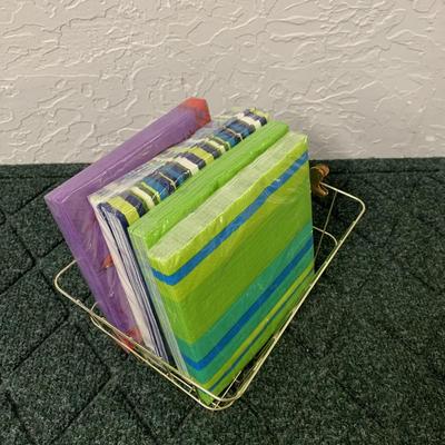 Napkin Holder with Wrapped Napkins