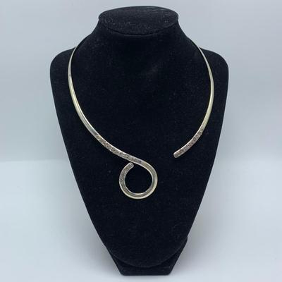 SARDA Stamped 925 Collar Necklace with Two Chains, Clamp Bangle, and Matching Necklace and Bangle Set (B3-KW)