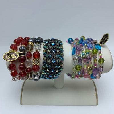 Selection of Joan Rivers Pins with Beaded Bracelets, and Necklace (B3-KW)