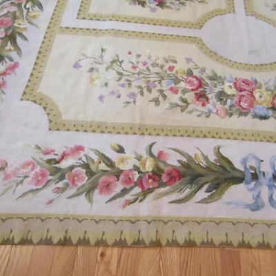 Hand Stitched Needlepoint Area Rug- Approx 120