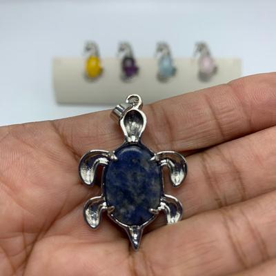 Stamped Sterling and Gemstone Seahorse, Hummingbird, and Penguin Necklaces with Selection of Gemstone Animal Pendants (B3-KW)