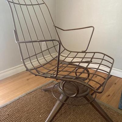 Art deco wire frame chair