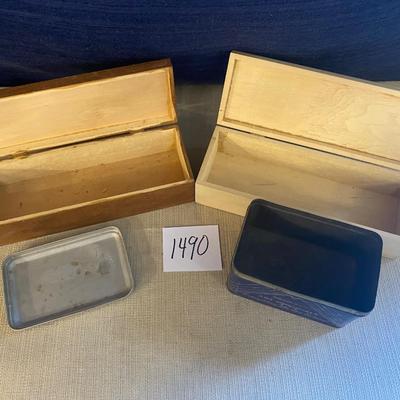 Vintage Wooden Boxes and Tin