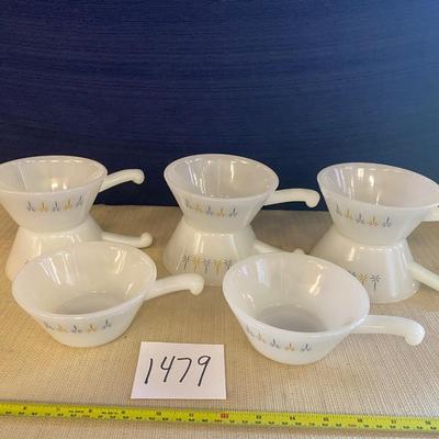 Vintage New  Fire-King Soup Bowls w/Handle