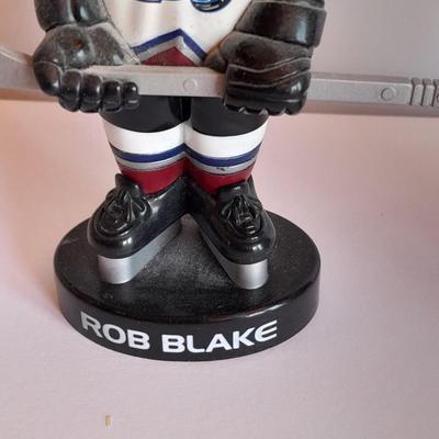 Colorado Avalanche 2002 Collector's series Bobble heads and Signed Hockey puck with stand GO AV'S!