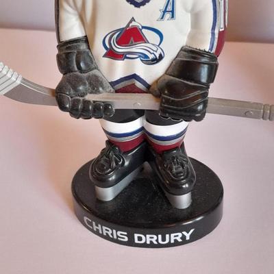 Colorado Avalanche 2002 Collector's series Bobble heads and Signed Hockey puck with stand GO AV'S!