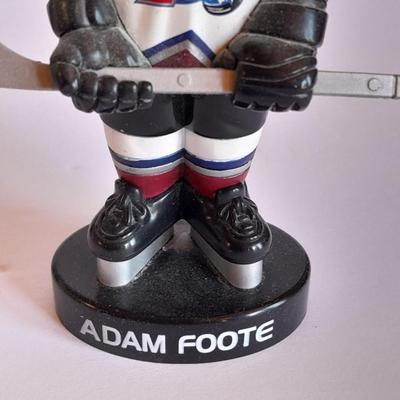Colorado Avalanche 2002 Collector's series Bobble heads and Signed Hockey puck with stand GO AV'S!