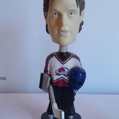 Colorado Avalanche 2002 Collector's series Bobble heads and Signed Hockey puck with stand GO AV'S!