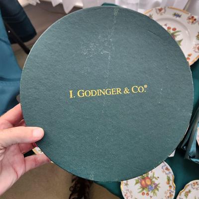 9 Pieces of I. Godinger & Co. Yorkshire Pattern China Plates