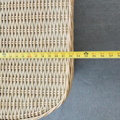 4 Piece Real Wicker Patio Set with Cushions Glass top on Round Table