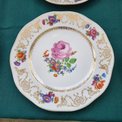 Erphila Czecho-Slovakia Floral Plates Set Of 6  10.5"