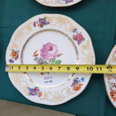 Erphila Czecho-Slovakia Floral Plates Set Of 6  10.5"